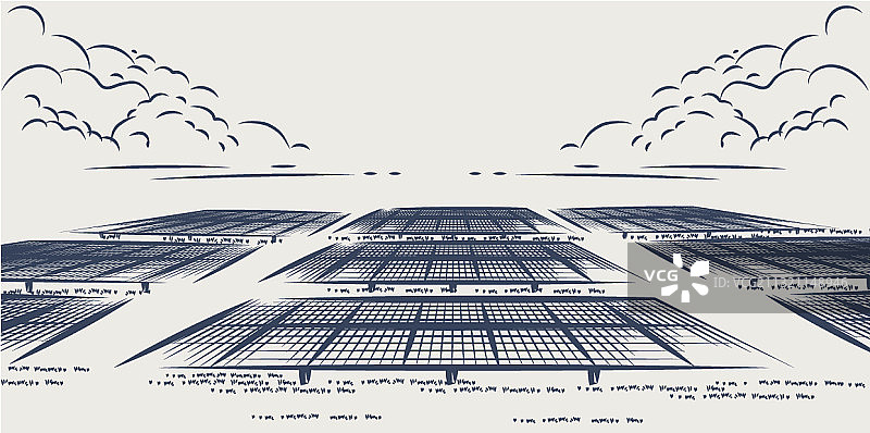 太阳能电池板和风力涡轮机或替代能源图片素材