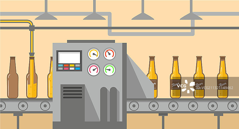 啤酒厂工厂生产线倾倒酒精图片素材