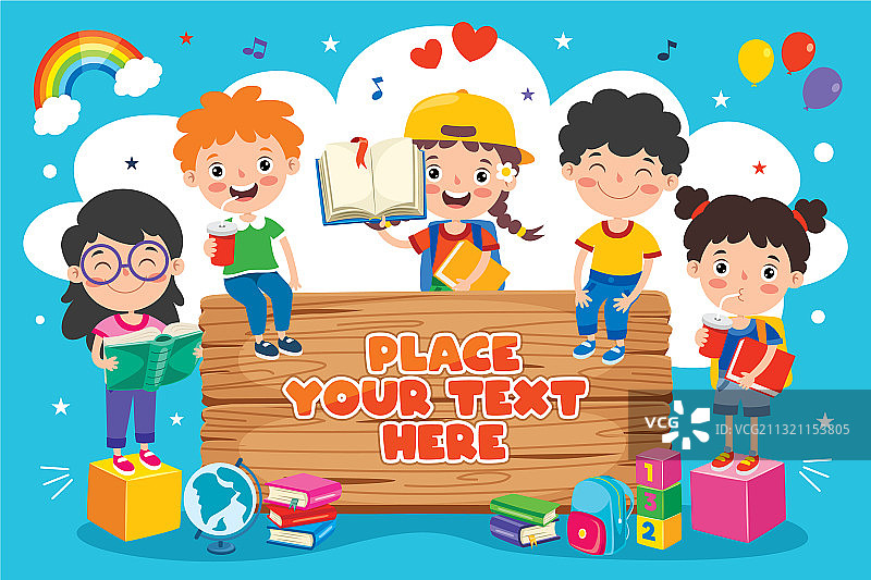 有趣的儿童返校季概念图片素材