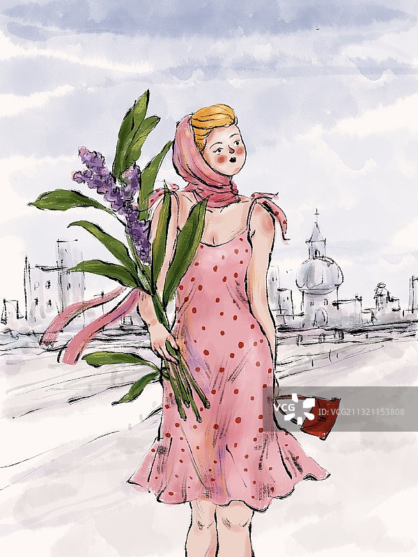 都市粉红女郎图片素材