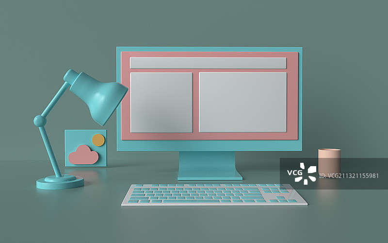 三维创意办公桌工作展台图片素材