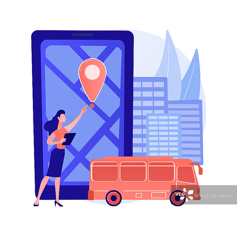 校车跟踪系统抽象概念图片素材
