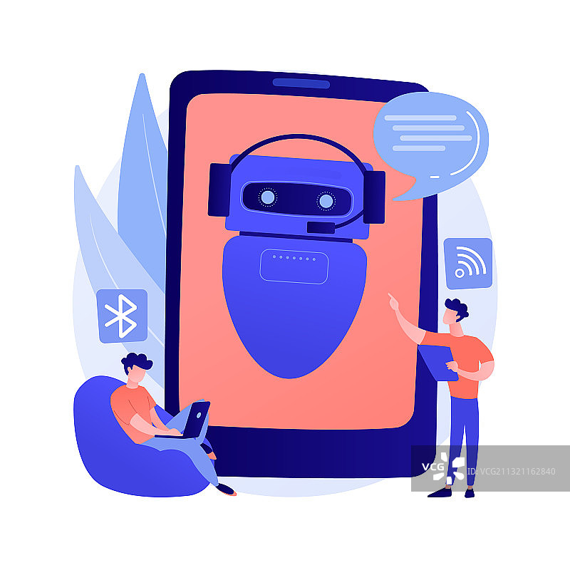 聊天机器人虚拟助手抽象概念图片素材