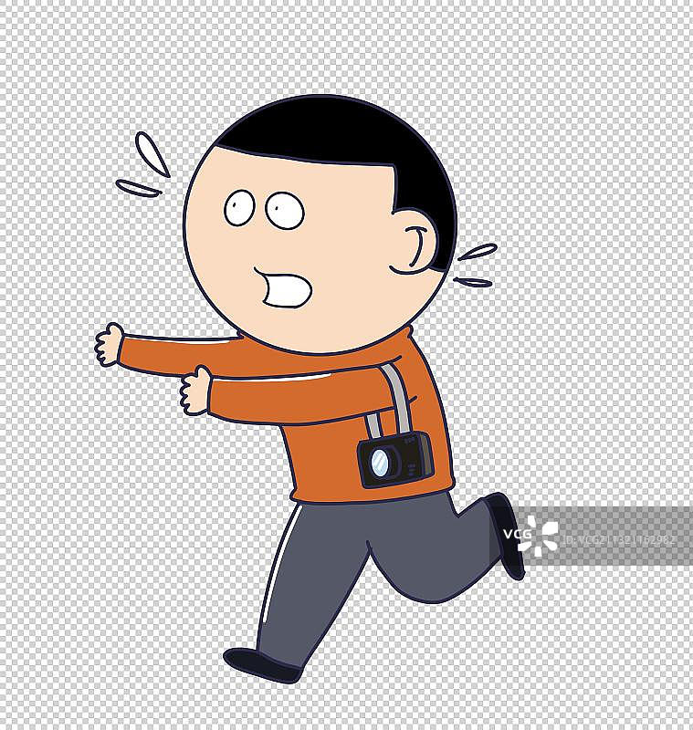 元素：逃跑的记者图片素材