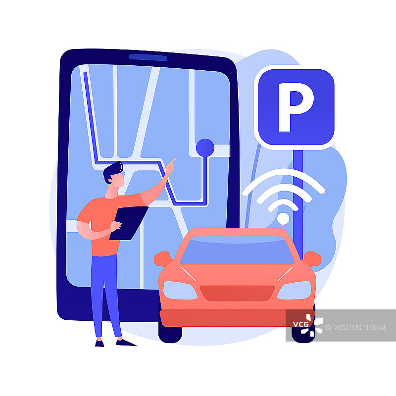 自动泊车系统抽象概念图片素材