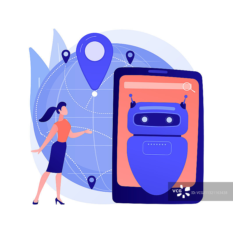 旅行和交通运输中的AI抽象概念图片素材