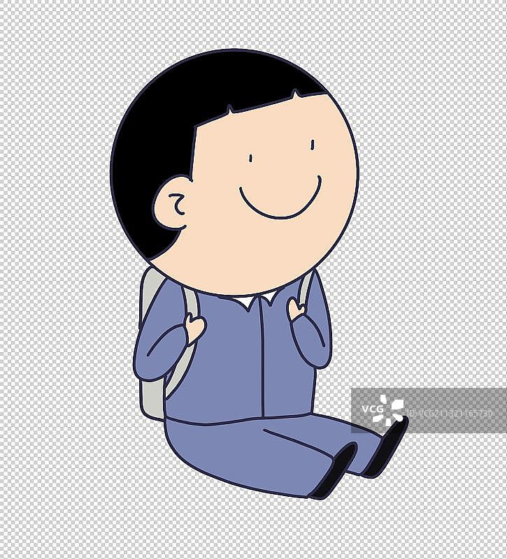 元素：坐在地上的可爱学生图片素材