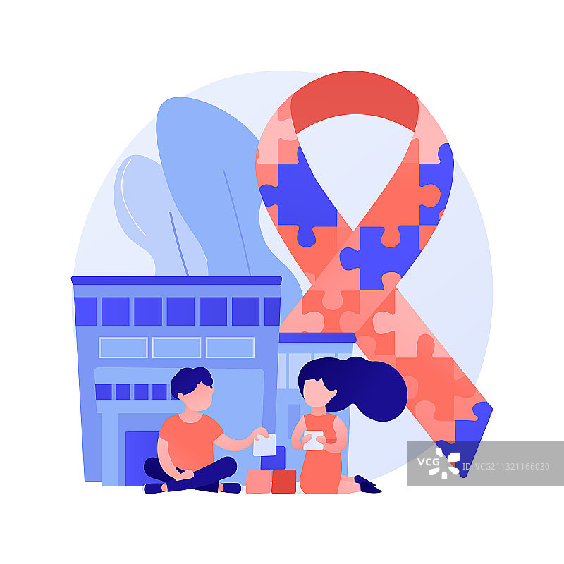 自闭症中心抽象概念图片素材