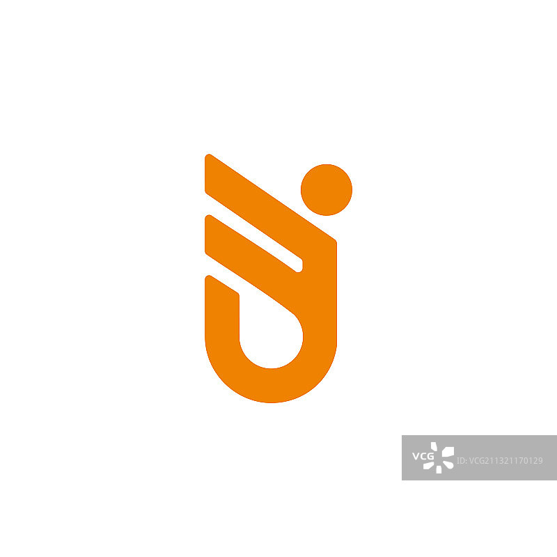 字母J简约翅膀几何线条符号标志图片素材