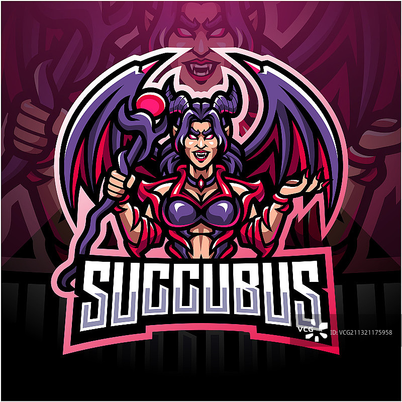 魅魔电竞吉祥物标志设计图片素材