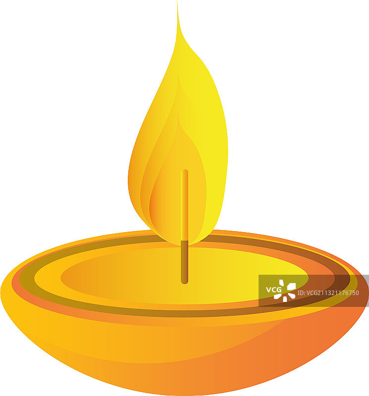 白色背景上的蜡烛装饰元素图片素材