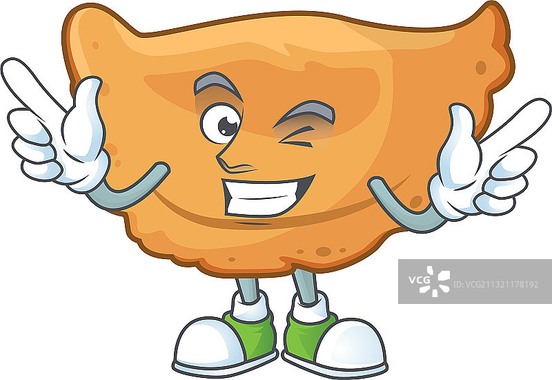 卡通人物羊角面包眨眼图片素材