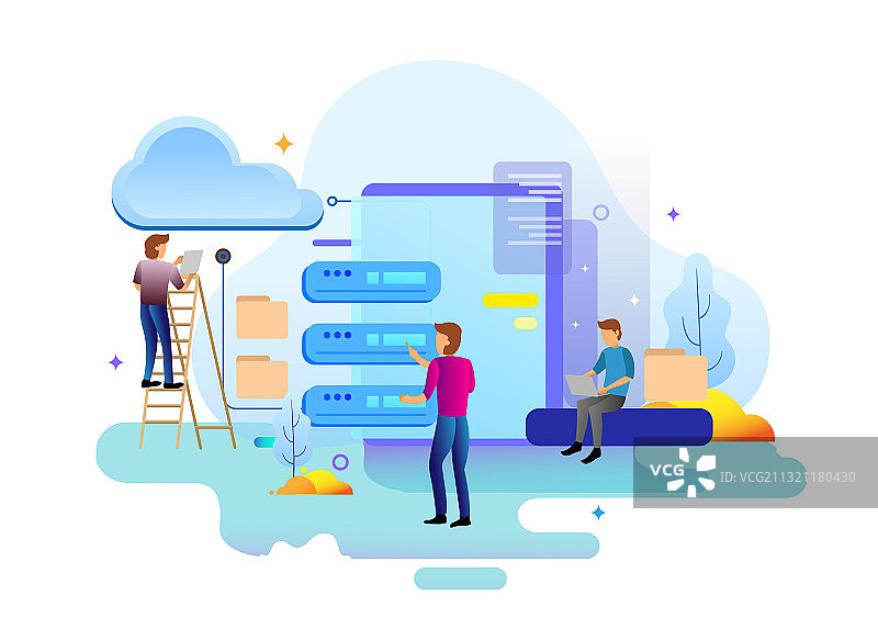 数据中心着陆页设计概念图片素材