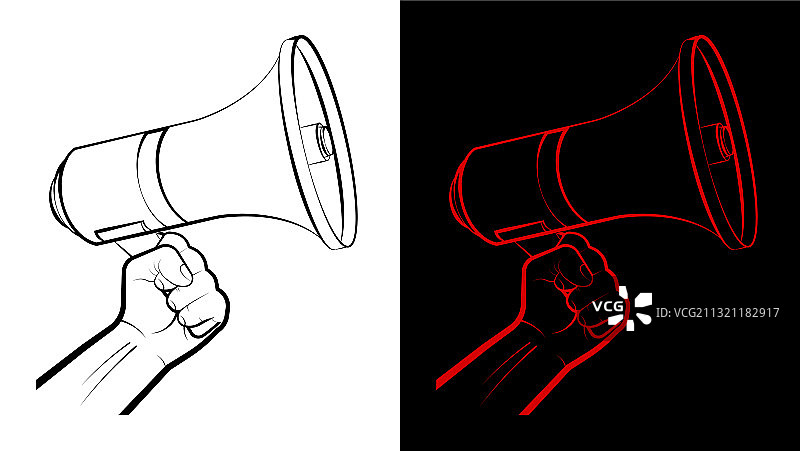 男人手持扩音器图片素材