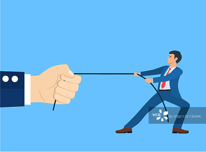 商人拉绳子图片素材