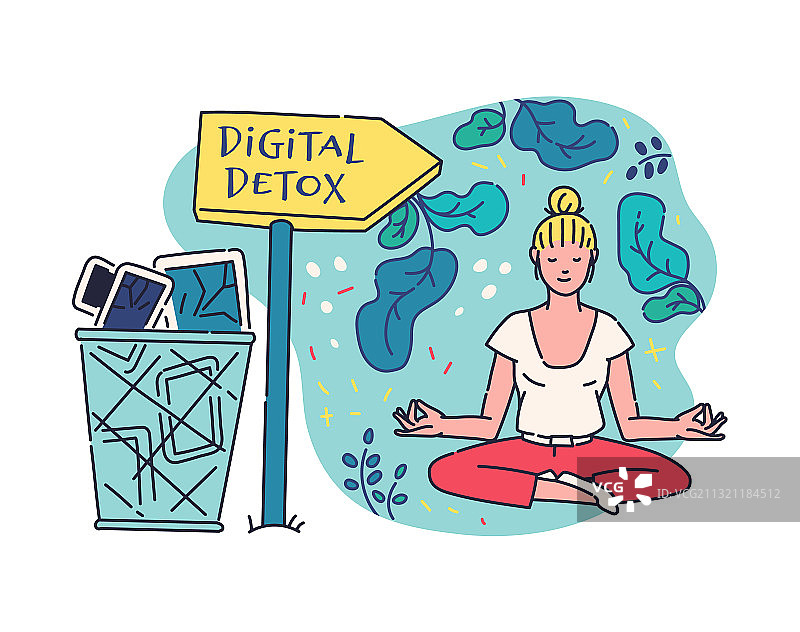 享受离线状态的数字排毒女性图片素材