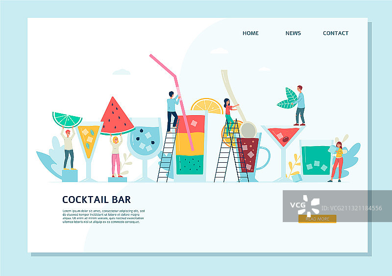 夏季鸡尾酒吧网页设计图片素材