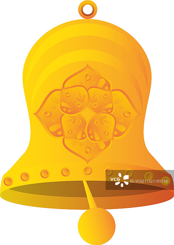 白色背景上的金色铃铛图片素材