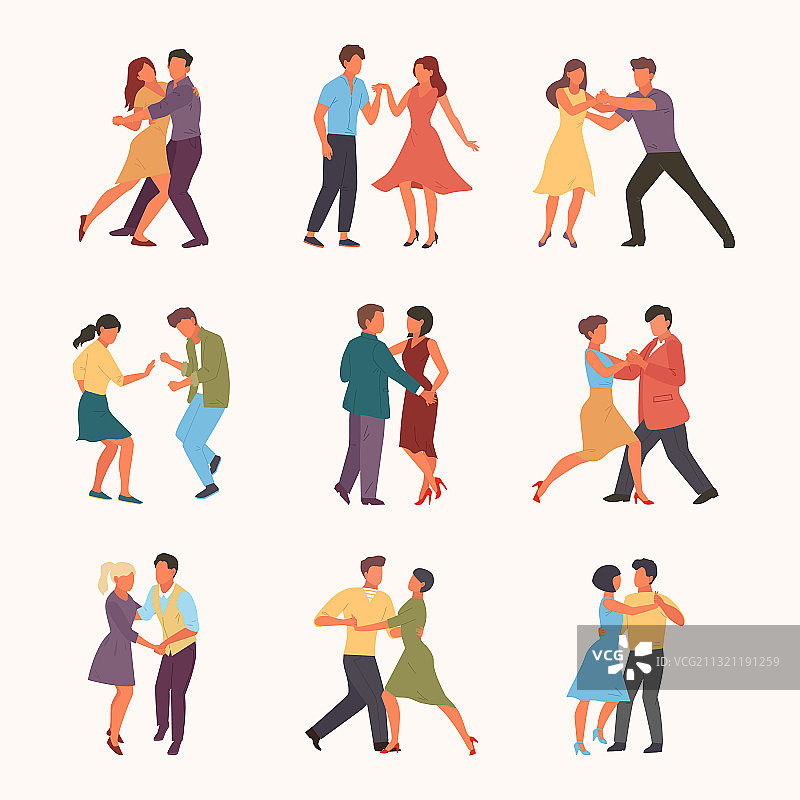 男女圆形舞蹈套装图片素材