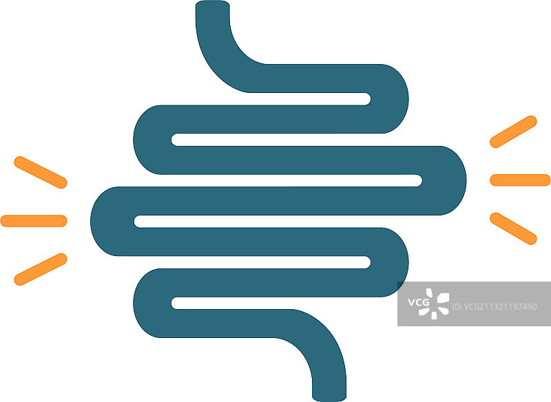 急性疼痛肠道彩色图标：溃疡性图片素材