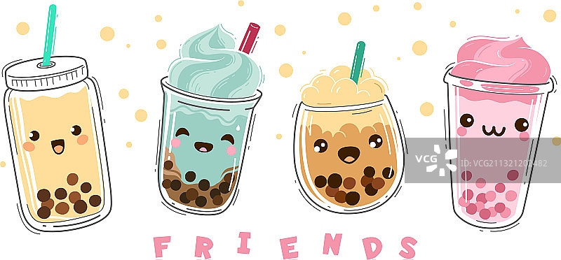 现代风格珍珠奶茶饮品图片素材