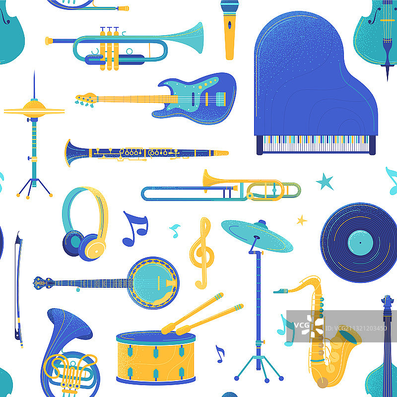 管弦乐器无缝图案图片素材