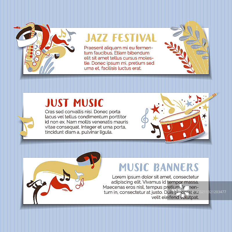 爵士音乐节手绘banner模板图片素材