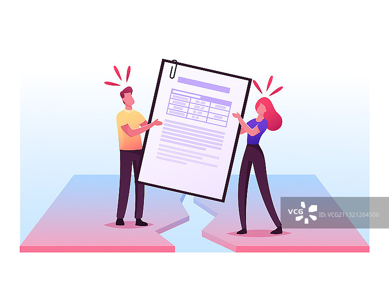 离婚的丈夫和妻子拉扯图片素材