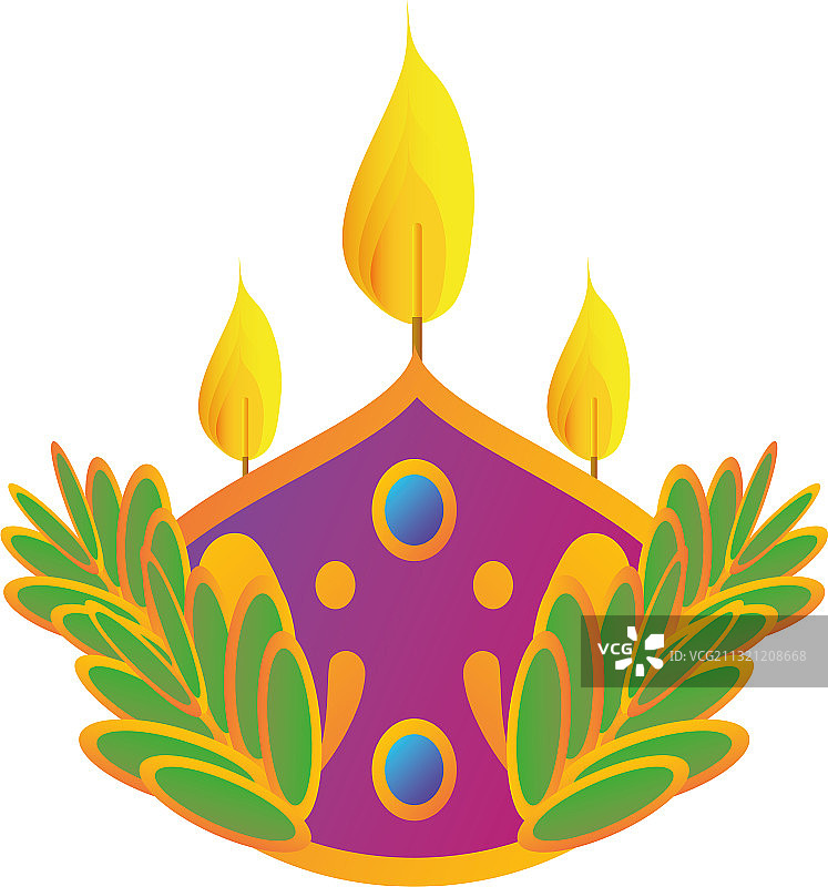 白色背景中的蜡烛装饰元素图片素材