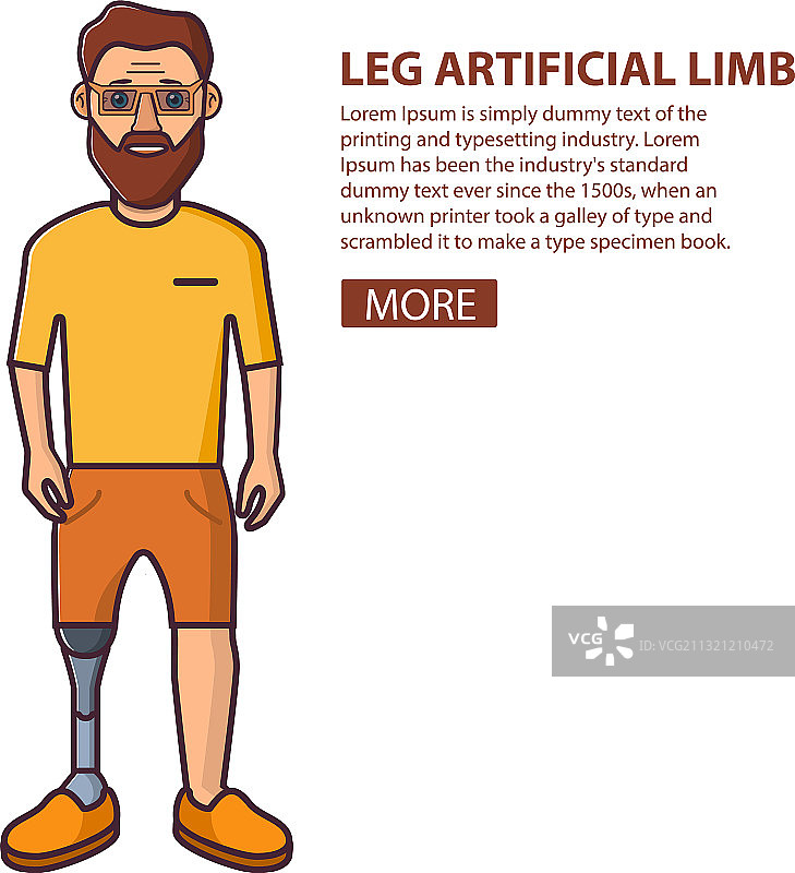 腿部义肢男人胡须年轻人运动图片素材