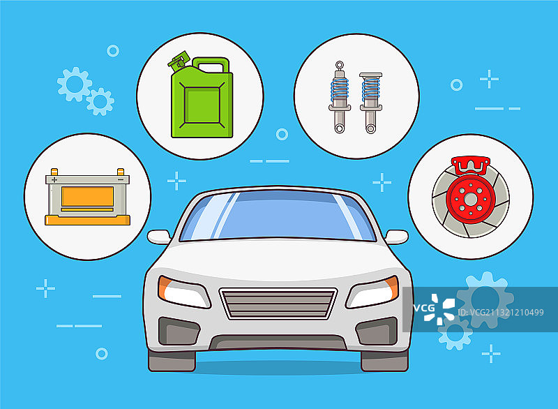 汽车零件信息图设计元素图片素材