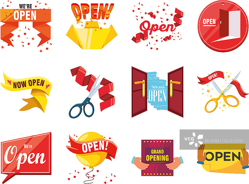 营业中图标设计图片素材