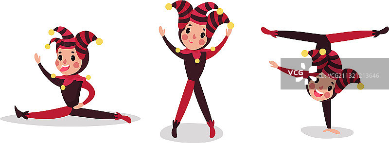 戴着小丑帽的男孩图片素材