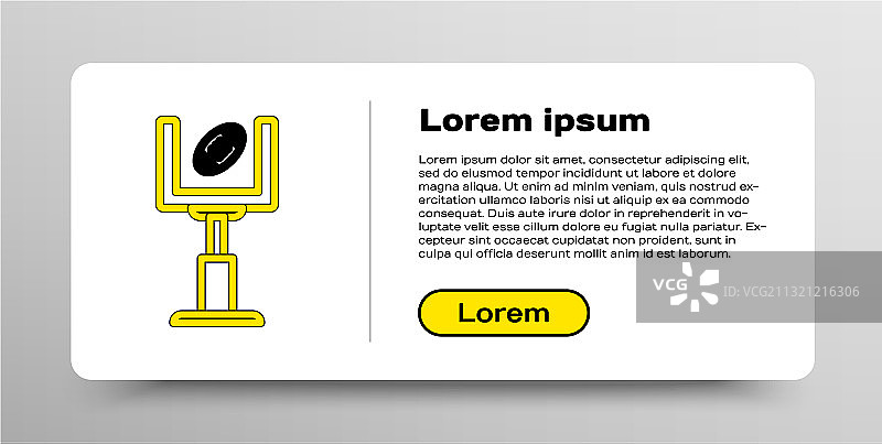 线条美式橄榄球门柱和橄榄球图片素材