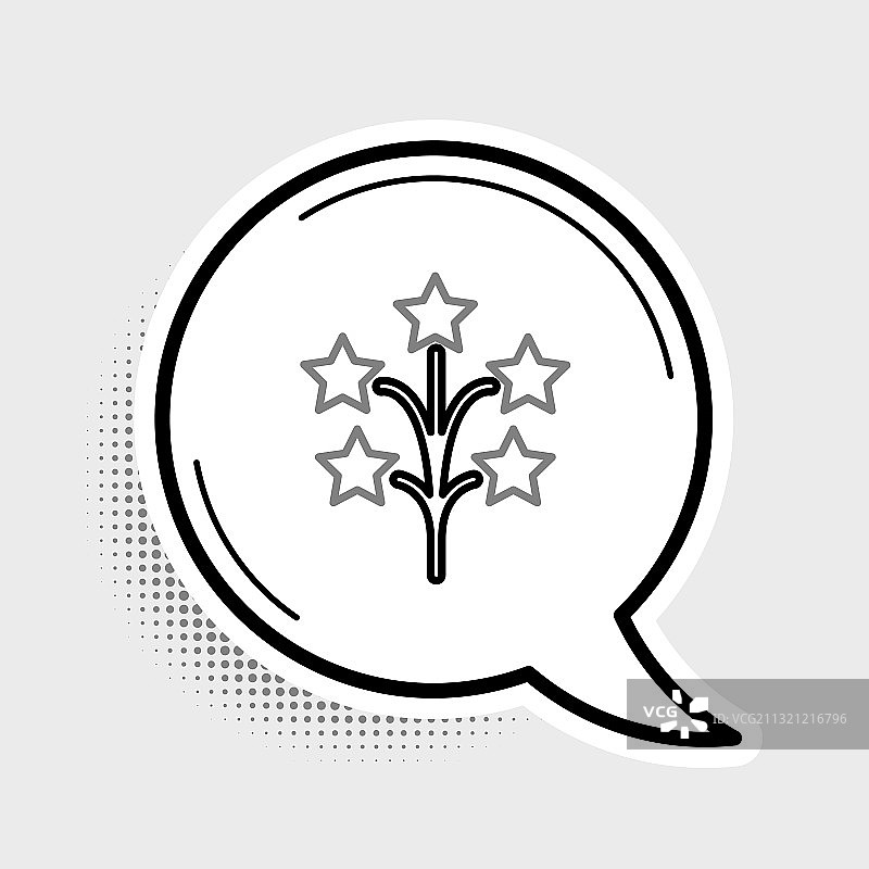 灰色背景上的线性烟花图标图片素材