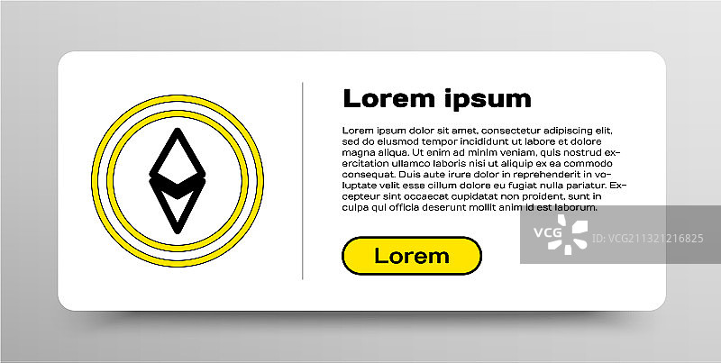 线条加密货币以太坊ETH图标图片素材