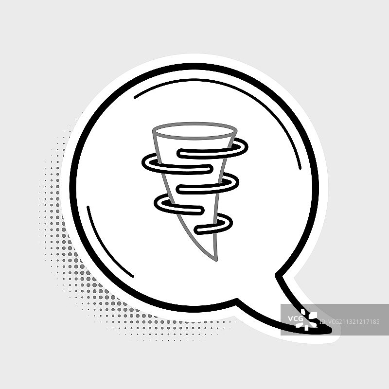 灰色背景上的龙卷风线性图标图片素材