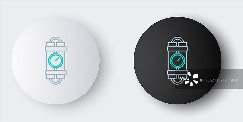 雷管炸弹和定时器时钟线条设计图片素材