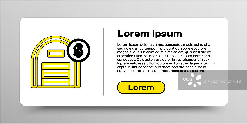 带有美元符号的线条仓库图标图片素材