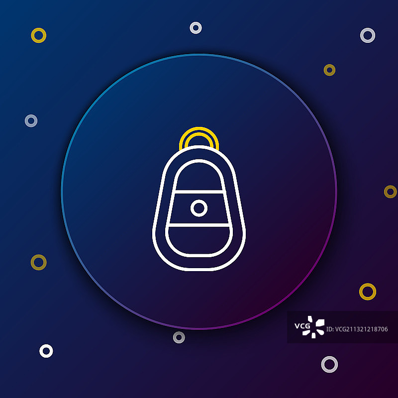 蓝色背景上的遥控汽车钥匙图标图片素材