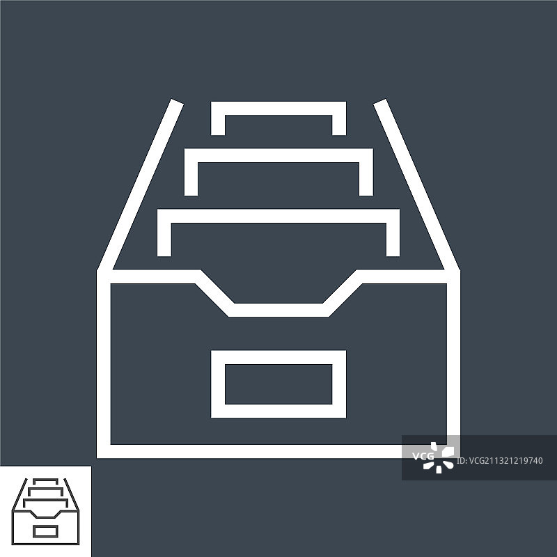 文件柜细线图标图片素材