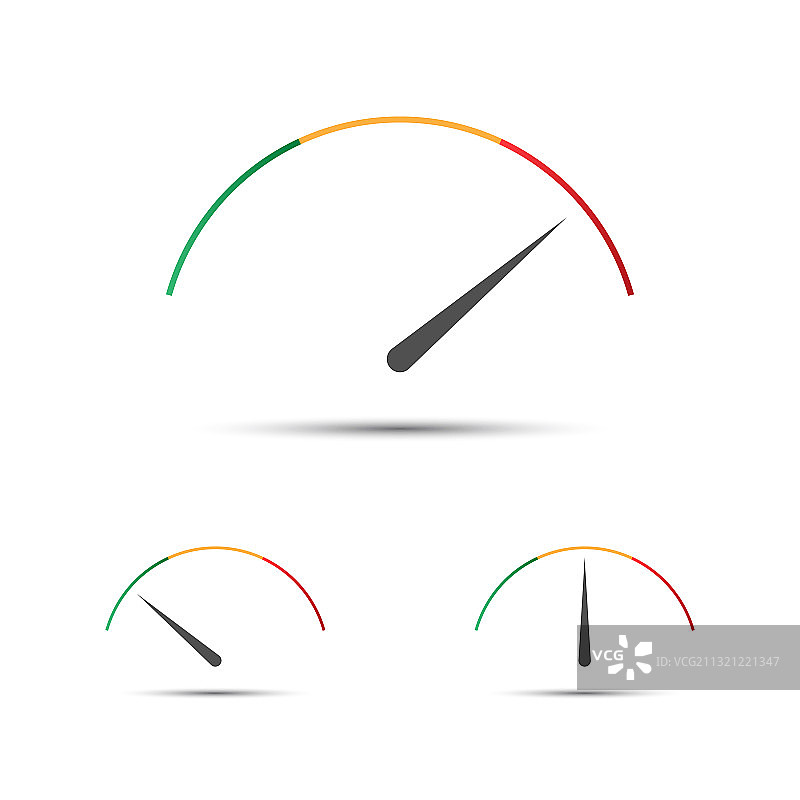 带指示器的简约速度计合集图片素材