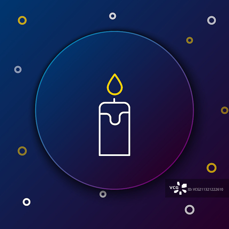 蓝色背景上的线条蜡烛图标图片素材