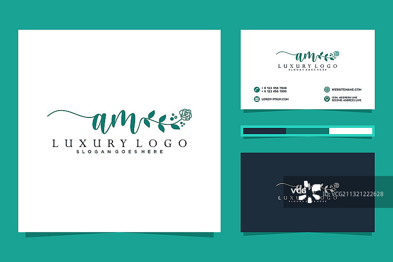 女性化AM首字母Logo设计图片素材