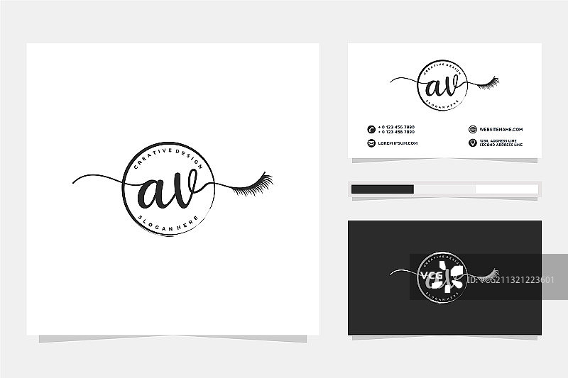 字母AV女性标志和商业图片素材