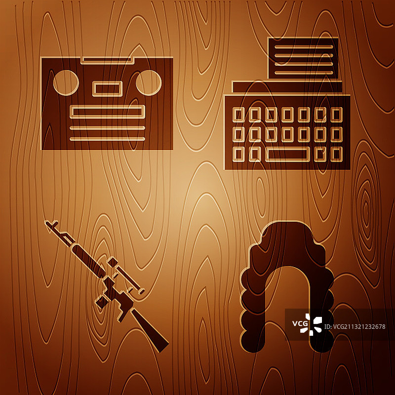 法官假发复古录音带狙击手素材图片素材