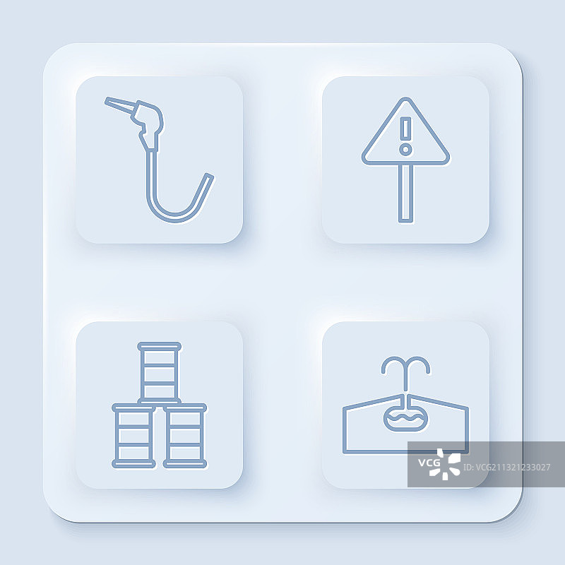 汽油泵喷嘴感叹号线条图片素材