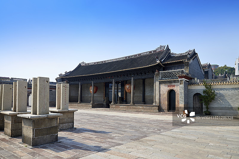 中国广东广州，位于沙湾古镇的祠堂建筑代表——留耕堂图片素材