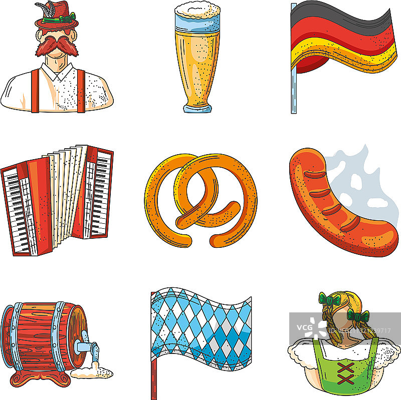 啤酒节庆祝活动图标合集图片素材