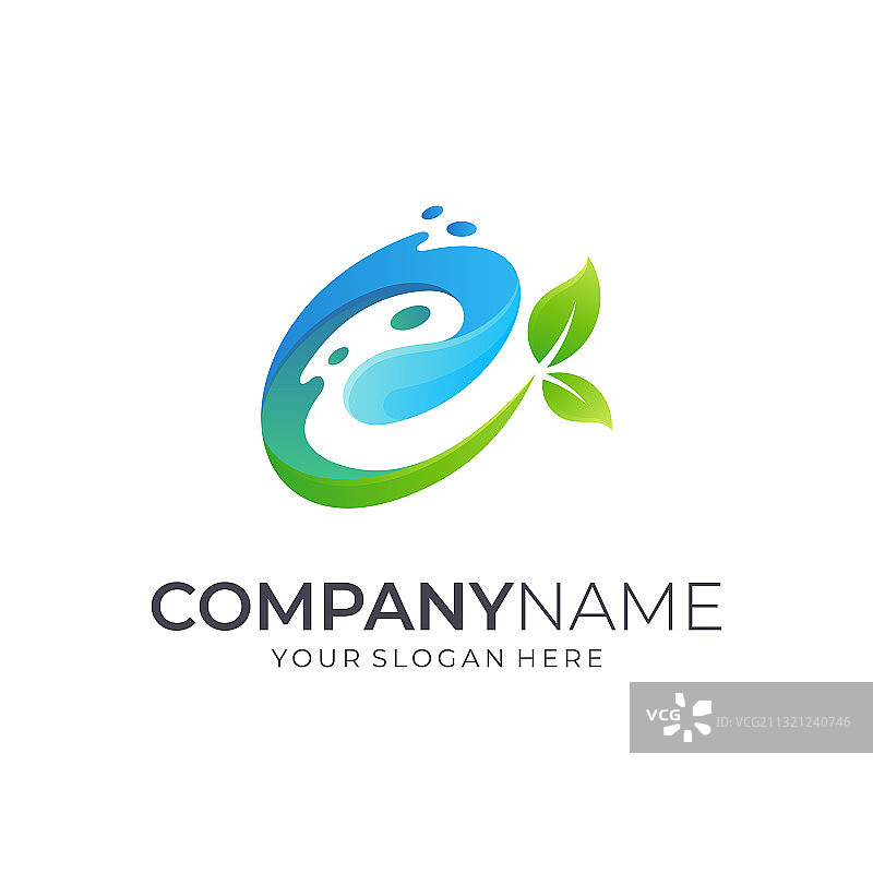 字母E自然标志图片素材